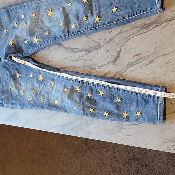 For the Republic Denim Skinny Jeans w/Embroidered Yellow Stars size 8/28 - Picture 7 of 13